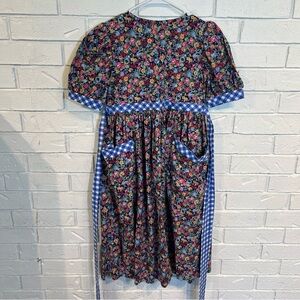 Vintage 90s Pique New Orleans Floral Cottage Dress Girls 12